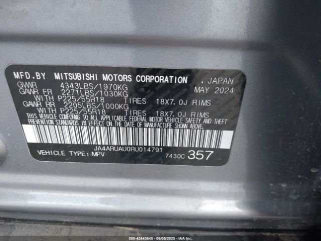 2024 MITSUBISHI OUTLANDER SPORT JA4ARUAU0RU014791 Photo 8