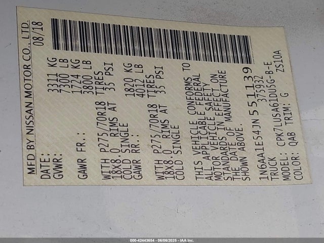 2018 NISSAN TITAN 1N6AA1E54JN551139 Photo 8