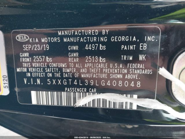 2020 KIA OPTIMA 5XXGT4L39LG408048 Photo 8