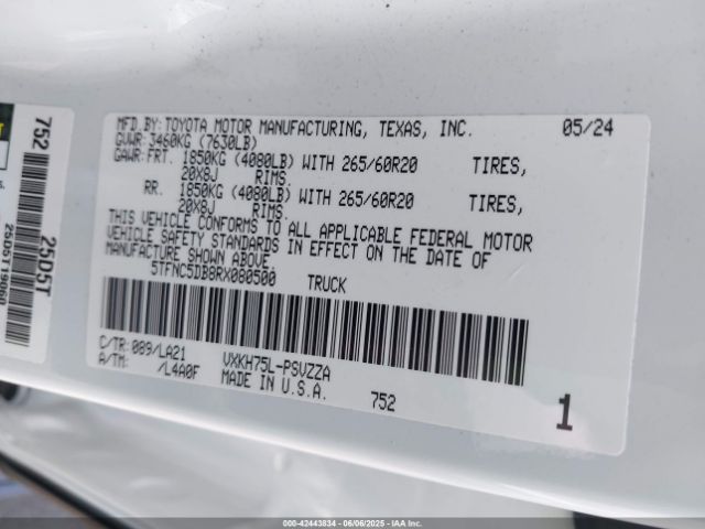 2024 TOYOTA TUNDRA HYBRID 5TFNC5DB8RX080500 Photo 8