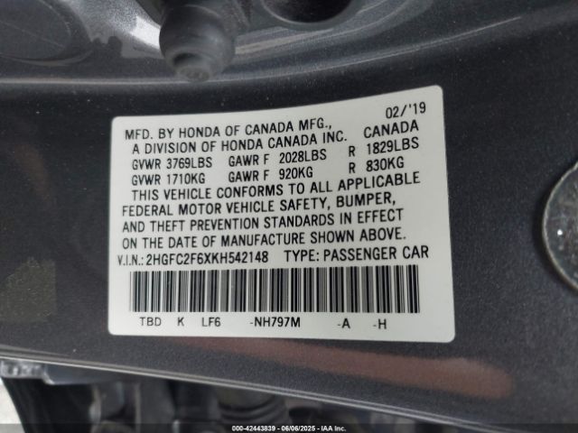 2HGFC2F6XKH542148 Honda k20c2