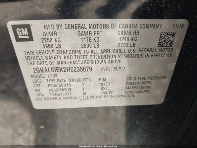 2017 GMC TERRAIN 2GKALMEK2H6235679 Photo 8