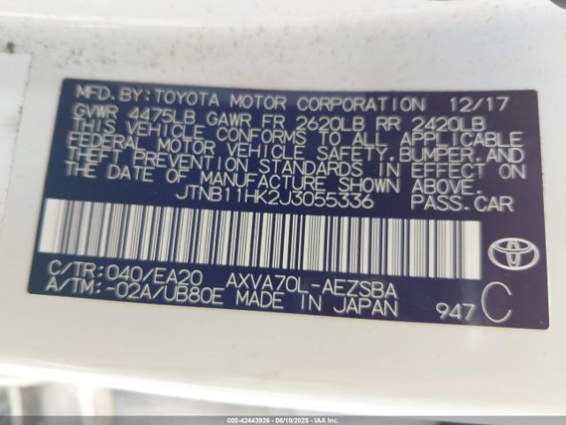 JTNB11HK2J3055336 Toyota a25a-fks