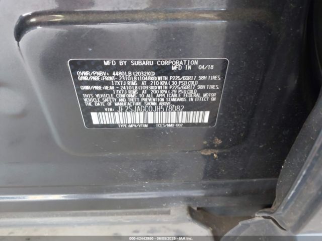 2018 SUBARU FORESTER JF2SJAGC0JH578082 Photo 8