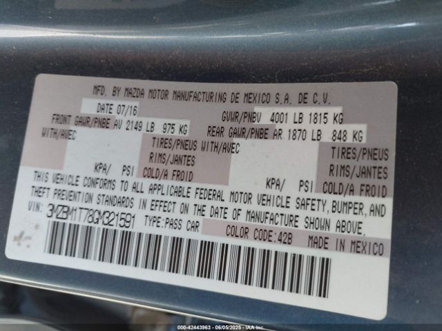 3MZBM1T78GM321591 Mazda pe