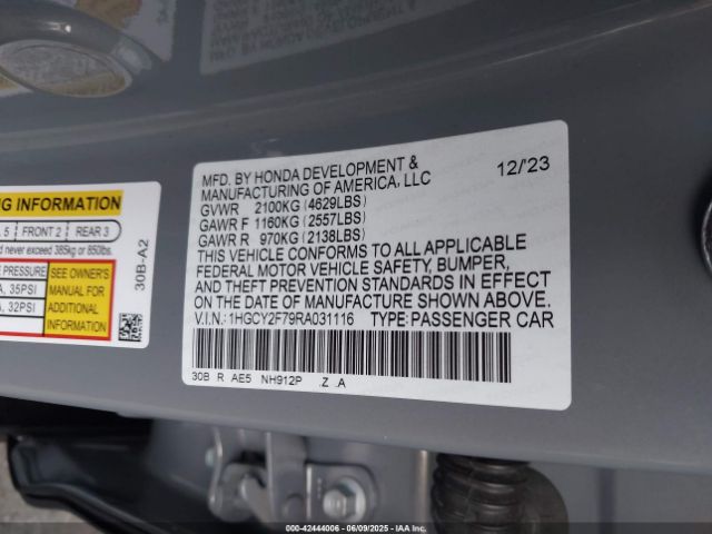 2024 HONDA ACCORD 1HGCY2F79RA031116 Photo 8