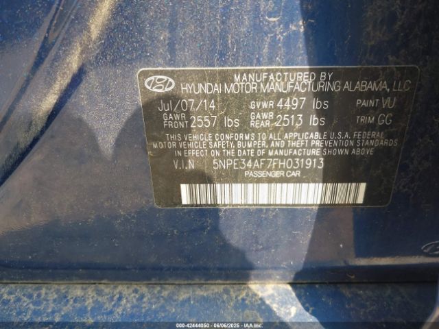 5NPE34AF7FH031913 Hyundai Sonata Sport