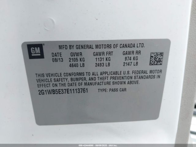 2G1WB5E37E1113761 Chevrolet lfx