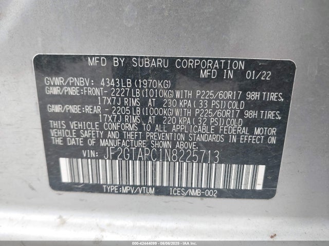 Subaru na 2022 JF2GTAPC1N8225713 Image 9