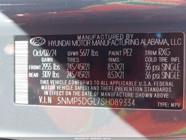 5NMP5DGL7SH089334 Hyundai t-gdi theta iii