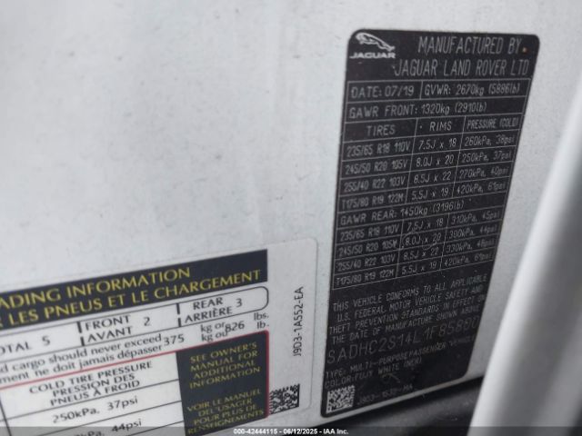 2020 JAGUAR I-PACE SADHC2S14L1F85800 Photo 8