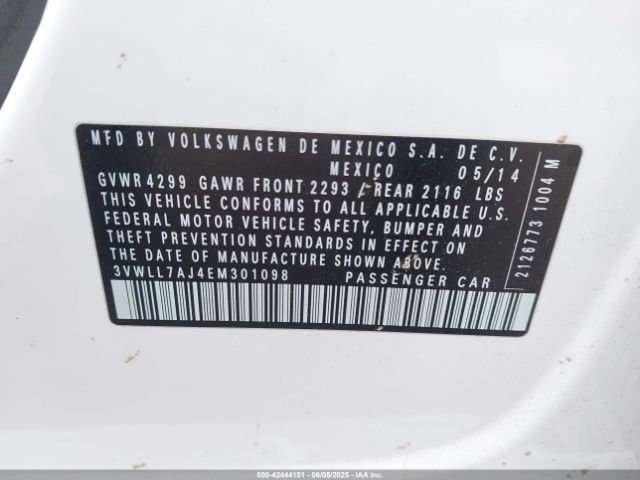 3VWLL7AJ4EM301098 Volkswagen Jetta 2.0l Tdi Value Edition