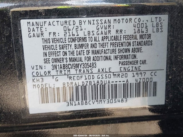 3N1AB8CV9MY305483 Nissan 2021