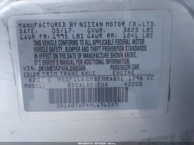 3N1AB7AP4HL696589 Nissan 2017