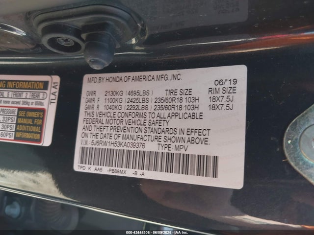 5J6RW1H53KA039376 Honda l15be