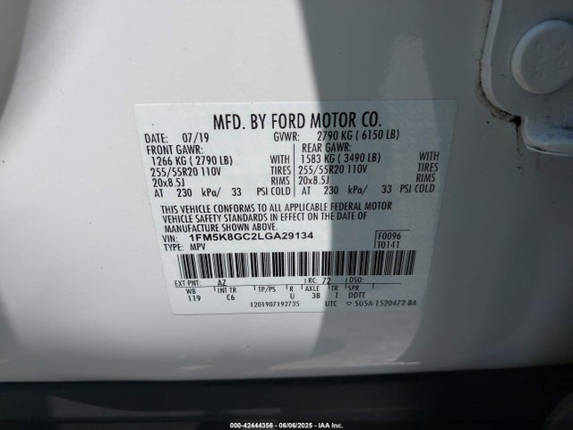 1FM5K8GC2LGA29134 Ford gtdi