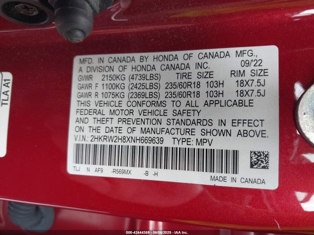 2HKRW2H8XNH669639 Honda l15be