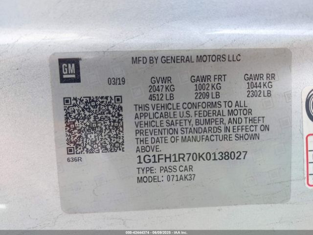 1G1FH1R70K0138027 Chevrolet lt1 - direct injection, afm, variable valve timing, high output, alum
