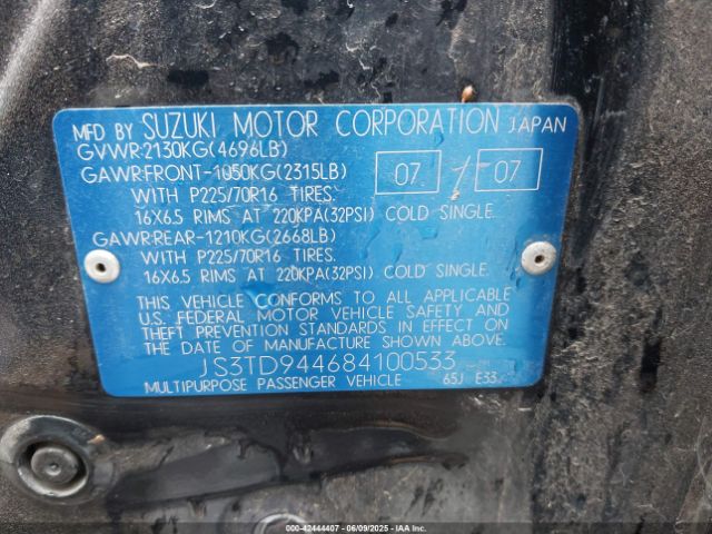 2008 SUZUKI GRAND VITARA JS3TD944684100533 Photo 8