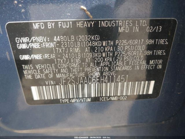 2014 SUBARU FORESTER JF2SJAAC6EH411451 Photo 8