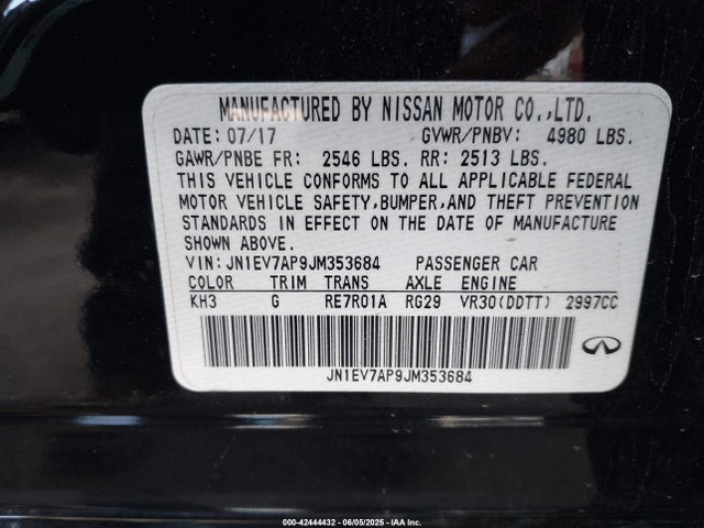 Infiniti Q50 2018 JN1EV7AP9JM353684 Image 9