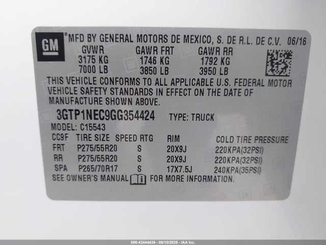 3GTP1NEC9GG354424 GMC l83 - sidi, vvt, afm, e85 max, aluminum