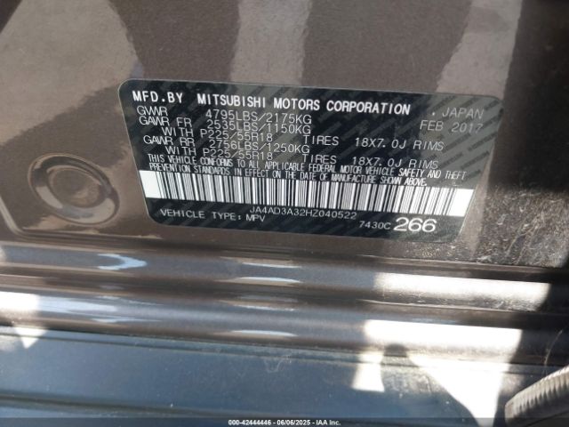 JA4AD3A32HZ040522 Mitsubishi Outlander Se/sel