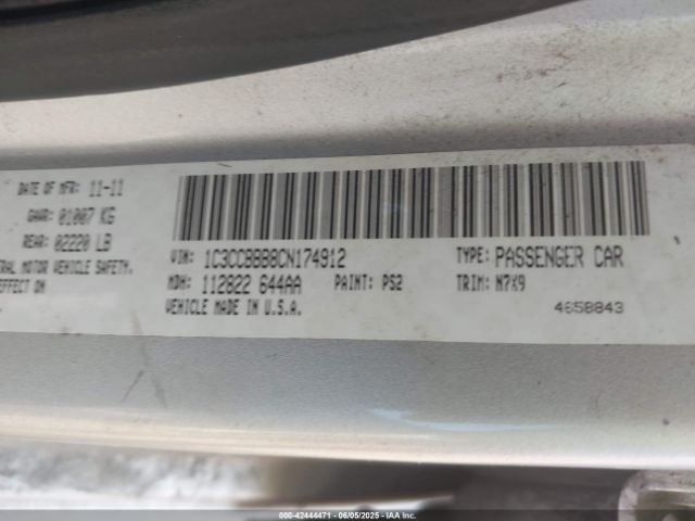 2012 CHRYSLER 200 1C3CCBBB8CN174912 Photo 8