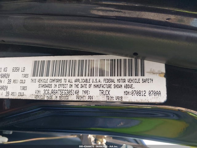 3C6JR6AT5EG305140 RAM 2014