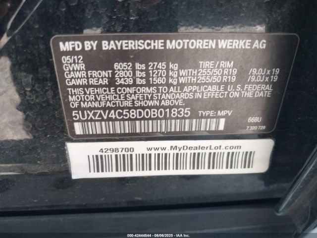 2013 BMW X5 5UXZV4C58D0B01835 Photo 8