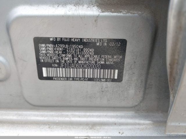 2012 SUBARU IMPREZA JF1GJAD60CH020020 Photo 8