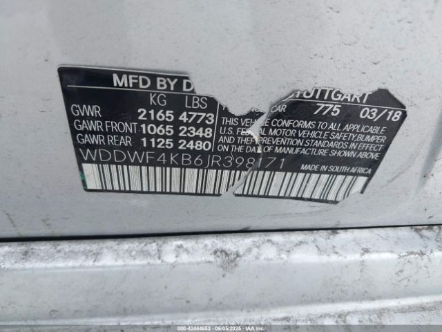 WDDWF4KB6JR398171 Mercedes-Benz C 300 4matic