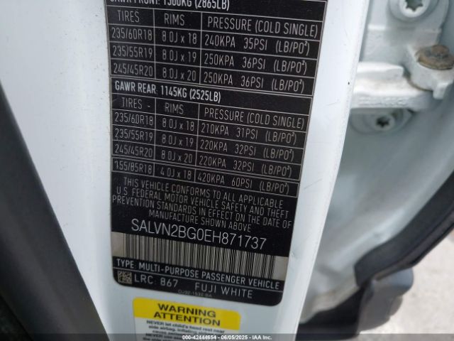 SALVN2BG0EH871737 Land Rover Range Rover Evoque Pure