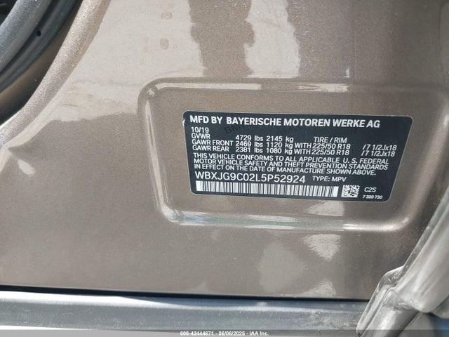 WBXJG9C02L5P52924 BMW 2020