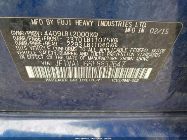 2015 SUBARU WRX JF1VA1J66F8832647 Photo 8