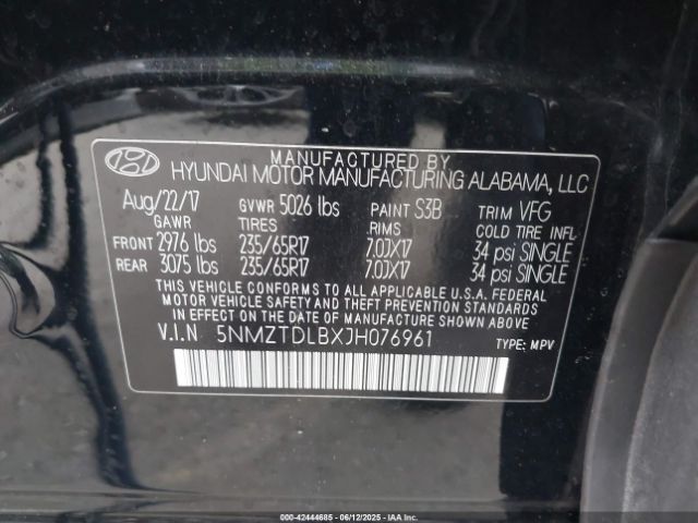 2018 HYUNDAI SANTA FE SPORT 5NMZTDLBXJH076961 Photo 8