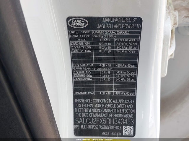 Land Rover aj20p 2024 SALCJ2FX5RH343453 Image 9