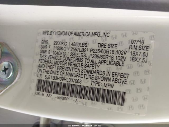 2017 ACURA RDX 5J8TB3H39HL007063 Photo 8