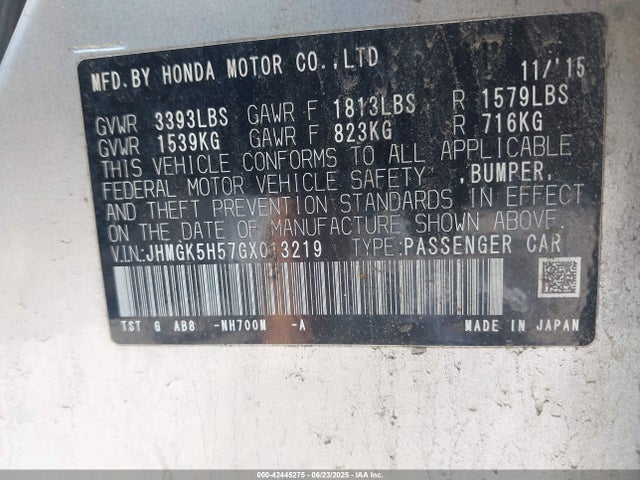 JHMGK5H57GX013219 Honda l15b1