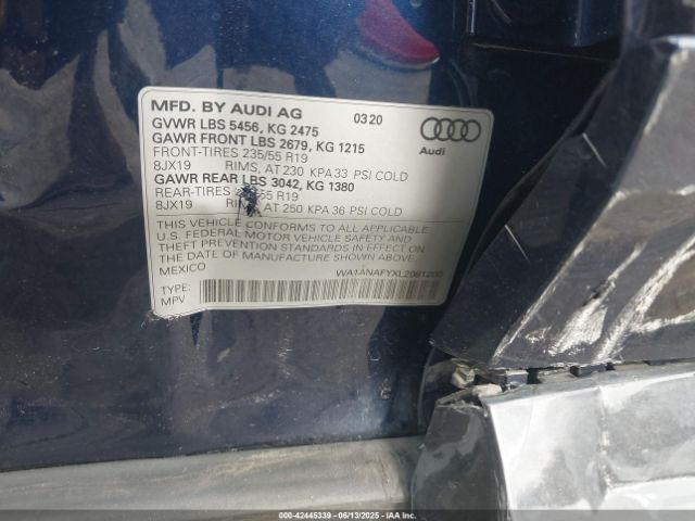 2020 AUDI Q5 WA1ANAFYXL2081200 Photo 8