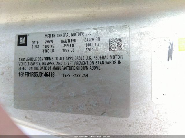 2018 CHEVROLET CAMARO 1G1FB1RS5J0146418 Photo 8