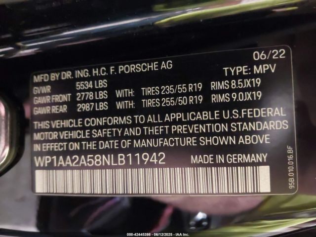 2022 PORSCHE MACAN WP1AA2A58NLB11942 Photo 8