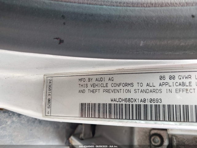 2001 AUDI A4 WAUDH68DX1A010693 Photo 8