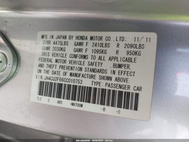 2012 ACURA TSX JH4CU2F66CC010753 Photo 8