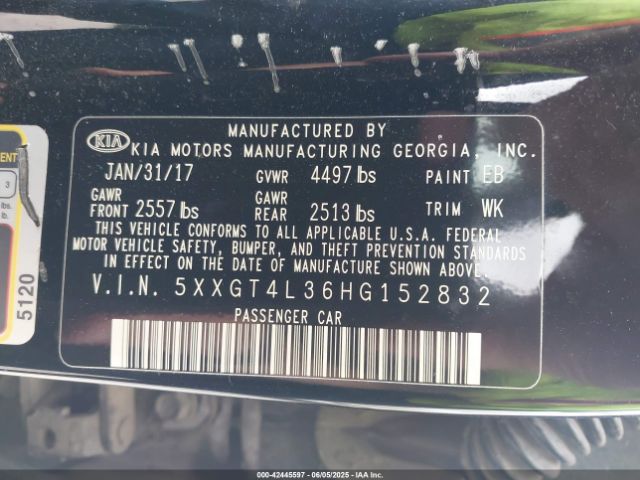 5XXGT4L36HG152832 KIA Optima Lx