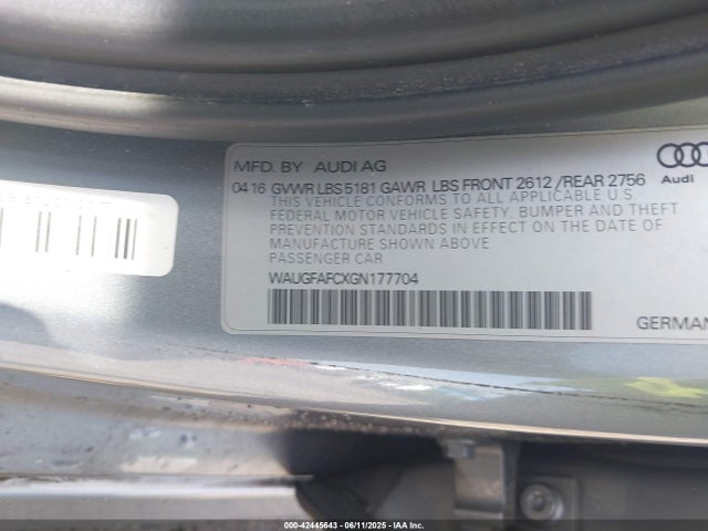 2016 AUDI A6 WAUGFAFCXGN177704 Photo 8