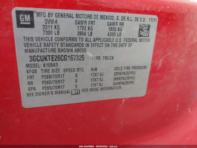 2012 CHEVROLET SILVERADO 1500 3GCUKTE26CG167325 Photo 8