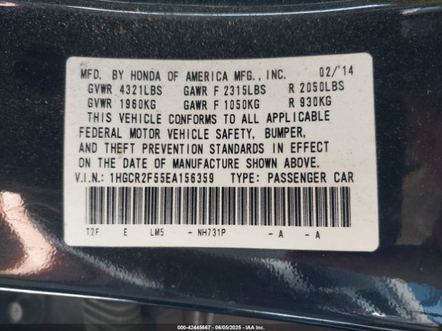 1HGCR2F55EA156359 Honda Accord Sport