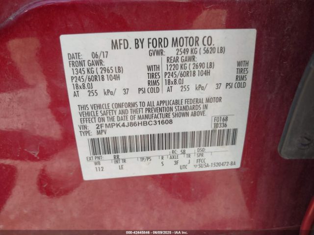 2017 FORD EDGE 2FMPK4J86HBC31608 Photo 8