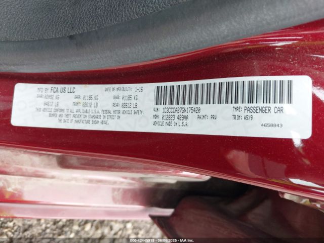 2016 CHRYSLER 200 1C3CCCAB7GN175420 Photo 8